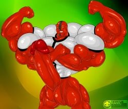ben10 ben_10 cartoon cartoon_network four_arms fourarms hyper hyper_balls hyper_genitalia hyper_penis hyper_testicles male male_only muscles muscular muscular_male red_body red_skin tetramand theravic