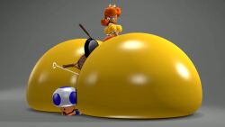 1boy 1girls 3d allstarman alternate_version_available ass_bigger_than_body ass_bigger_than_head ass_bigger_than_torso between_buttocks colossal_ass female hyper hyper_ass hyper_butt looking_back mario_(series) meat_wall_(body_type) object_between_buttocks princess_daisy sitting_on_person tagme toad toad_(mario)