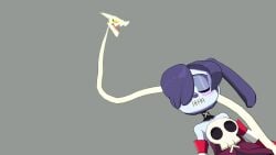 3d 3d_animation animated bangs bangs_over_eye blushing cel_shading female female_only female_prey ilogikusername leviathan_(skullgirls) purple_hair purple_skin red_eyes sfmvor skullgirls snake_vore sound squigly stitched_mouth stitches tagme video vore zombie zombie_girl