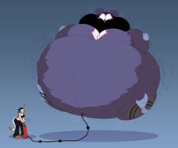 2girls air_pump air_pump_in_butt beeblimp female floating fortnite hyper hyper_inflation inflation inflation_fetish jalpunny meow_skulls_(fortnite) raven_team_leader