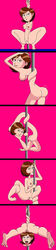 ass blush breasts brown_eyes brown_hair disney elastigirl female helen_parr milf naked nerdsman567 nude pixar pole_dancing smooth_skin solo stretching the_incredibles tongue_out vagina