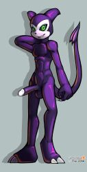 absurd_res arashidrgn balls bandai_namco digimon digimon_(species) erection genitals hi_res imp impmon male male_only mammal nude penis solo tail