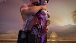 3d animated blizzard_entertainment breasts duo female fritzhq gabriel_reyes male neck_grab no_sound overwatch penis pussy reaper sex soldier_24_reaper standing standing_sex straight tagme thigh_sex video widowmaker