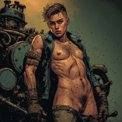 1cuntboy ai_generated bara buff cuntboy cuntboy_focus cuntboy_only futasarepeak_(artist) muscles muscular muscular_cuntboy self_upload solo solo_focus strong