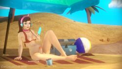 1futa 3d alternate_costume breasts brown_eyes brown_hair cruiser_d.va d.va feet futa futa_only futanari intersex overwatch owo_sfm solo toenail_polish