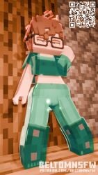 3d beltomnsfw big_breasts big_nipples blender blue_eyes blush brown_hair detailed_background elli_(beltomnsfw) glasses looking_down microsoft mine-imator minecraft minecraft_xxx presenting presenting_hindquarters presenting_pussy pressed_against pressed_on_glass pressing_breasts_together pussy qr_code see-through see-through_clothes see-through_clothing see-through_shirt see-through_top small_breasts toes transparent transparent_clothing