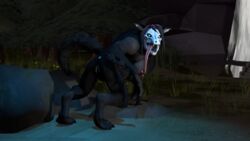 1girls 3d anthro anus ass black_hair bone breasts canine claws feet female female_only furry grass hair long_tongue monster night nipples nude outside presenting presenting_hindquarters pussy scp-1471 scp_foundation skull source_filmmaker source_request sumeriandragon tongue tongue_out