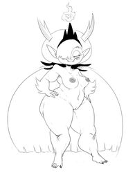 1girls 2019 bedroom_eyes blush breasts completely_nude completely_nude_female demon fangs female female_only fire full_body hair hair_over_eye half-closed_eyes hands_on_hips heart hekapoo horned_humanoid humanoid long_hair looking_at_viewer mhasses mhdrawin monochrome naked naked_female navel nipples nude nude_female pussy seductive shortstack smile solo solo_female standing star_vs_the_forces_of_evil thick_thighs