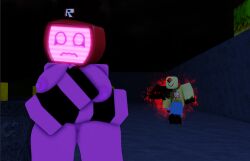 1boy 1boy1girl 1female 3d breasts cap female forsaken forsaken_(roblox) gloves john_doe_(forsaken) kairo1482280 male nipples no_shirt nude outdoors pink_eyes pussy roblox roblox_game robloxian robot robot_girl tagme thighs tv tv_head tv_screen veeronica