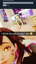 3d asian ass brown_hair d.va duo effectsmaster231 female female_only overwatch sombra