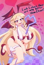 breasts disgaea disgaea_1 flonne flonne_(fallen_angel) garbagioni huge_breasts large_breasts nippon_ichi_software staff thick_thighs thighs