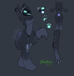 bluedevil cyan_(bluedevil) female original protogen reference_sheet tagme watermark