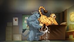 16:9 2025 4k absurd_res all_fours anal anthro anthro_on_anthro ass backsack balls benjamin_clawhauser biceps big_balls big_butt big_muscles big_penis bodily_fluids bovid bovine bubble_butt cape_buffalo cheetah chief_bogo cum cumshot deltoids desk digital_media_(artwork) disney drooling duo ejaculation felid feline foreskin fur furniture genital_fluids genitals glans handjob hi_res horn huge_balls huge_butt huge_cock huge_muscles humanoid_genitalia humanoid_penis inside kneeling looking_pleasured male male/male mammal masturbation motion_lines muscular muscular_anthro muscular_male nude office on_desk open_mouth oral orgasm overweight overweight_anthro overweight_male pecs penile penile_masturbation penis rimming saggy_balls saliva sex seyrmo smile sweat table tail thick_arms thick_penis thick_thighs triceps tuft unprofessional_behavior unretracted_foreskin vein widescreen zootopia