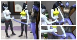 1boy 2019 2girls 3d alien alien_genitalia alien_girl beard big_penis black_hair blue_skin boots breasts brown_hair castration clothed_female_nude_male cock_and_ball_torture couple devious_desires deviousdesires female grabbing grabbing_penis handjob knife long_hair long_penis male malesub matrixsims nude_male penectomy penis skirt the_sims the_sims_4 top warrior