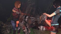 1boy 2futas anal blood breasts dbd dead_by_daylight dickgirl dickgirl/male feng_min futa_on_male futanari intersex meg_thomas sfm source_filmmaker spitroast the_wraith threesome