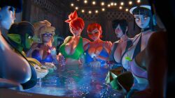 1boy 3d 3d_(artwork) 8girls big_breasts bikini black_hair black_hair_female blonde blonde_female blonde_hair blonde_hair_female breasts crossover dark-skinned_female dark_skin disney dreamworks female female_focus foster's_home_for_imaginary_friends frankie_foster giantess glasses goblin goblin_female gravity_falls gwen_tennyson harem height_difference hotel_transylvania human human_female jimmy144 large_boobs large_breasts light-skinned_futanari light_skin lindel_dollice_quilten long_hair long_hair_female male mavis_dracula mini_giantess monster monster_girl original original_character original_characters original_female_character original_male_character pacifica_northwest pale-skinned_female pale_skin phalia pool pool_party red_hair red_hair_female red_head redhead redhead_female scraggle short_hair short_hair_female short_hair_male size_difference surrounded_by_women swimsuit swimwear water white_hair white_hair_male