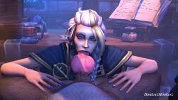 1boy 1girls 3d animated big_breasts big_penis blizzard_entertainment blonde_hair blowjob bonkerzhonkerz canine_penis deepthroat fellatio female human human_(world_of_warcraft) interspecies jaina_proudmoore licking_penis light-skinned_female light_skin looking_at_viewer male multicolored_hair oral oral_sex penis_on_face pov sound tagme video warcraft white_hair worgen world_of_warcraft