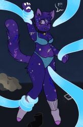 80s arcade chubby dubcon dubious_consent feline feline female furry ghost ghost_hunter purple sfw solo suggestive tentacle thick thick_thighs