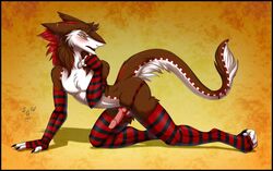 anthro clothing invalid_tag legwear male male_only sergal silvergrin socks solo