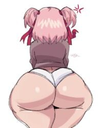 1girls ass big_ass bottom_heavy bubble_butt dat_ass doki_doki_literature_club fat_ass female female_only huge_ass large_ass massive_ass mstreetsamurai natsuki_(doki_doki_literature_club) panties pink_hair shortstack solo thick_ass thick_thighs white_background wide_hips