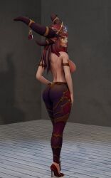 1girls 3d alexstrasza big_ass big_breasts blizzard_entertainment female female_only horns light-skinned_female light_skin nermagon red_hair solo topless warcraft world_of_warcraft