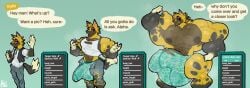 animal_crossing anthro big_bulge big_muscles body_hair bulge canid canine canis clothing dialogue electronics english_text growth hair hair_growth hairy hi_res huge_bulge huge_muscles hyper hyper_bulge hyper_muscles kyle_(animal_crossing) male mammal muscle_growth muscular musk musk_clouds nintendo phone reality_shift solo supermattym8 text torn_clothing underwear wolf