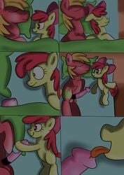 apple_bloom_(mlp) balls big_macintosh_(mlp) brother brother_and_sister comic cutie_mark duo earth_pony equine erection female feral feral_on_feral friendship_is_magic highres horse incest jbond licking male mammal my_little_pony oral penis penis_lick pony sex sibling sister sleeping straight tongue tongue_out young