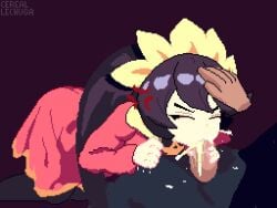 1boy 1boy1girl 1girls animated ashley_(warioware) black_hair_female black_tights blowjob cereal_lechuga clothed_female cum cum_in_mouth cum_inside cumshot dress fellatio female giving_head hand_on_head holding_head_down licking_penis licking_penis_tip longer_than_10_seconds neckerchief no_sound oral oral_creampie oral_sex penis penis_in_mouth pixel_animation pixel_art pulsating_cumshot pushing_head_down red_dress red_eyes shorter_than_30_seconds sucking_penis sucking_penis_tip tagme tiara tights twintails video warioware young