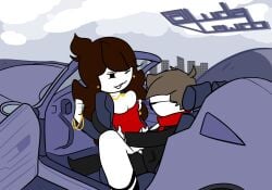 1boy 1boy1girl 1girl1boy 1girls 2d aged_up black_eyes breasts brown_hair car clothed clothed_sex clothing cock dark_brown_hair fancy_clothing female jaiden jaiden_animations jaiden_dittfach jaidenanimations light_brown_hair ludalewdo male outdoor_sex outdoors outside outside_sex penis real_person ride scarf scarf_boy tagme vaginal_insertion vaginal_penetration vaginal_sex white_body white_skin youtube youtuber