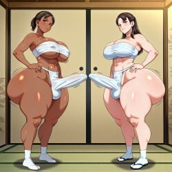 2futas ai_generated ass ass big_ass big_breasts big_butt breasts capcom erection erection_under_clothes erection_under_loincloth fundoshi fundoshi_futanari fundoshilover101 futanari huge_ass huge_breasts huge_butt loincloth resident_evil sarashi sheva_alomar tabi_socks yamathegod_(style)