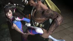 3d age_difference animated blizzard_entertainment breasts brown_hair d.va duo female hanzo male no_sound overwatch rape straight tagme talsensfm tattoo tied tied_arms tied_hands vaginal video