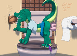 anthro_only bathroom clothing cum cum_in_mouth cum_inside female glory_hole group group_sex lizard male oral reptile scalie sex skirt sogaroth spitroast young