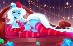 anthro christmas female_only friendship_is_magic koveliana lingerie my_little_pony solo trixie_(mlp)