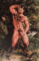 bara hooves horns male male_only peeing penis satan satyr snake