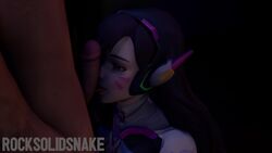 3d animated blizzard_entertainment brown_hair d.va duo female licking licking_penis male no_sound oral overwatch penis_lick rocksolidsnake straight video