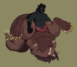 2026 4_nipples accessory andromorph andromorph/male animal_genitalia animal_vulva anthro anthro_on_anthro artist_name belly belly_nipples birdpaw_(artist) black_body black_face black_fur black_hair black_hands black_stripes blonde_eyebrows blue_sclera blue_tongue bodily_fluids brown_background brown_tail canid canine canine_genitalia canine_vulva canis claws closed_smile dated digital_drawing_(artwork) digital_media_(artwork) domestic_dog duo eyebrows fangs full-length_portrait fur furgonomics genital_fluids genitals glistening glistening_claws gloves_(marking) grey_body grey_fur hair hi_res intersex intersex/male jewelry larger_andromorph larger_anthro larger_intersex licking licking_lips licking_own_lips male mammal markings mouth_closed multi_nipple nipples orange_eyes overweight overweight_andromorph overweight_anthro overweight_intersex portrait red_eyes red_vulva ring simple_background size_difference smaller_anthro smaller_male smile striped_body striped_fur stripes tail tail_accessory tail_jewelry tail_ring tan_fingers tan_inner_ear tan_toes teeth text toe_claws tongue tongue_out unbirthing vaginal_fluids vaginal_penetration vore vulva yellow_claws