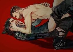 2boys asgardian gay hand_over_another's_mouth human human_only incest light-skinned_male light_skin loki_(marvel) long_hair male male_only marvel marvel_cinematic_universe short_hair thor:_ragnarok thor_(marvel) thor_(series) yaoi