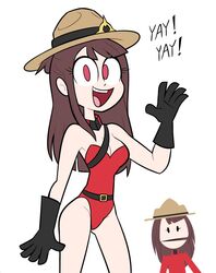 akko_kagari atsuko_kagari bodysuit canadian female female_only hat kagari_atsuko little_witch_academia miscon mountie police police_officer police_uniform policewoman rcmp royal_canadian_mounted_police smile south_park style_parody