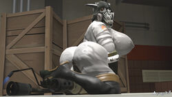 1girls 3d ass big_breasts big_butt crate female female_only fempyro flamethrower garry's_mod gas_mask human human_female human_only mask masked masked_female pyro solo team_fortress_2 thick_thighs valve wide_hips