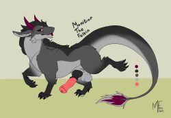 absurd_res animal_genitalia animal_penis balls big_balls equine_genitalia equine_penis felkin feral fur genitals grey_body grey_fur hi_res male model_sheet monikfox monitor_felkin paws penis reference_image solo