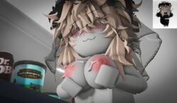 1girls 3d :3 after_sex areolae blush blush_lines breasts caressing_breasts cum cum_on_breasts cute cute_face cute_fang female female_only hands_on_breasts holding_breast ninjashyper2 nipples public public_nudity reference_image roblox roblox_avatar roblox_game robloxian scp-3008 scp-3008_(game) self_upload silly silly_face small_breasts tiny_breasts tiny_female toothy_grin