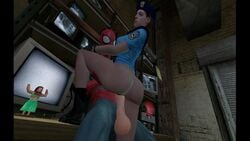 1boy 1girls 3d alternate_ass_size alternate_breast_size animated asmfan94 ass beret big_ass big_breasts blue_shirt bouncing_breasts breasts brown_hair cheating crossover eastern_and_western_character female fingerless_gloves gloves jill_valentine jill_valentine_(julia_voth) leg_grab leg_lift legs_up light-skinned_female light_skin male male/female marvel marvel_comics marvel_vs._capcom partially_clothed resident_evil resident_evil_remake sex shirt sound source_filmmaker spider-man spider-man_(series) straight superhero video