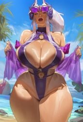 ai_generated ass beach breasts child_bearing_hips curvaceous curvaceous_ass curvaceous_body curvaceous_female curvaceous_figure curvaceous_hips curvaceous_thighs curvy curvy_body curvy_female curvy_figure curvy_hips curvy_thighs female female_focus huge_breasts league_of_legends riot_games syndra thick thick_hips thick_legs waifu