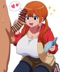 1girls 2d 2d_(artwork) absurd_res absurd_resolution big_ass big_breasts breasts character_request erect_nipples erect_nipples_under_clothes female female_focus hitokiwa_kenchin imminent_oral imminent_sex inazuma_eleven inazuma_eleven_(series) inazuma_eleven_victory_road level-5 nipples orange_hair tagme twintails voluptuous_female wide_hips