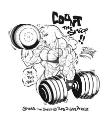 abs biceps female gettar82 muscles muscular muscular_arms muscular_female needs_breasts pecs sheep weights