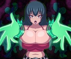1girls 2026 2d 2d_(artwork) 2d_artwork big_breasts bracelet breasts breasts_bigger_than_head eyelashes female gray_hair hi_res high_quality high_resolution highres huge_breasts lips lipstick long_hair nintendo open_mouth pokemon psychic red_eyes rockmangrave sabrina_(pokemon) sabrina_(pokemon_hgss) seductive voluptuous