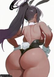 ai_assisted ai_generated ass asscheeks back back_view backboob backside big_ass big_breasts black_hair blue_archive booty breasts breasts_visible_from_back brown_ass brown_female brown_skin brown_skinned_female bunny_ears bunny_girl bunny_tail busty busty_female dark-skinned_female dark_skin fat_ass female female_focus female_only hips honkibooty karin_(blue_archive) karin_(bunny)_(blue_archive) long_hair oppai playboy_bunny ponytail solo solo_female solo_focus thick thick_ass thick_legs thick_thighs voluptuous_female