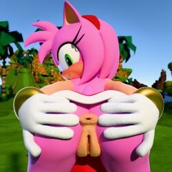 1girls 3d amy_rose anus blender female hedgehog pussy render sega solo sonic_the_hedgehog_(series) spreading_ass twintails3d