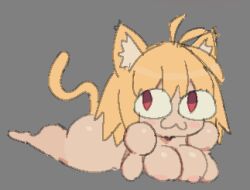 1girls :3 animal_ears animal_tail areola areola_slip areolae areolae_slip ass big_ass big_breasts blonde_hair breasts cat_ears cat_eyes cat_girl cat_humanoid cat_tail catgirl completely_nude completely_nude_female deveneleven felid felid_humanoid feline feline_humanoid female female_focus female_only furry furry_female furry_only huge_boobs huge_breasts looking_at_viewer lying lying_on_stomach neco-arc nude nude_female red_eyes short_hair shortstack simple_background solo solo_female tail thick_thighs thighs tsukihime type-moon