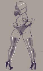 1girls cute_girl female kiki_(teelokay) presenting_ass seduction_techniques sketch teelokay_(artist) uncolored
